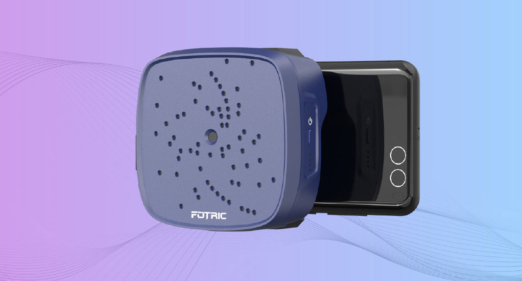 FOTRIC TD2 Geek smartphone acoustic imager visualizing sound waves in real time with colorful acoustic map display